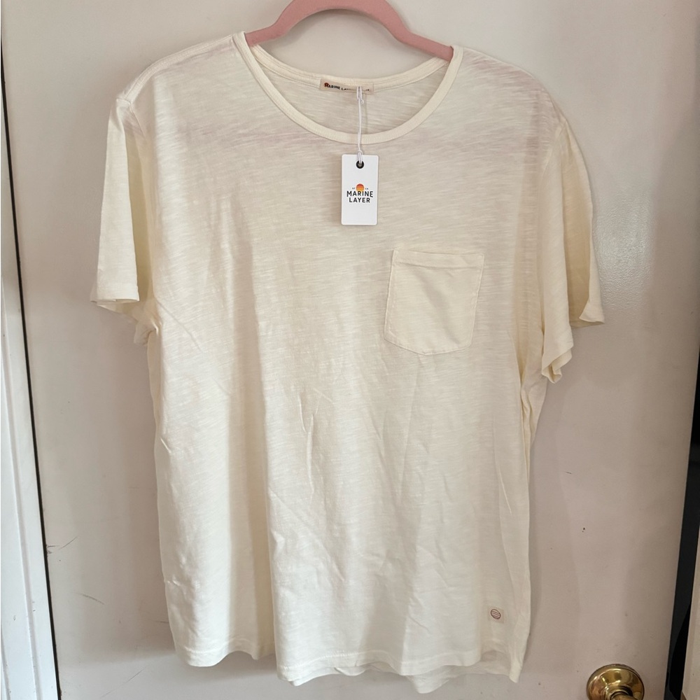 Marine Layer Men’s Pocket T-Shirt Medium 100% Cotton Saddle Hem